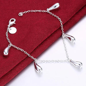925 Silver Water Droplets Bracelet Bangle for Women