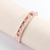 Custom CZ Initial Alphabet Slider Bracelet DIY Personalized Name Bangle