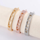 Custom CZ Initial Alphabet Slider Bracelet DIY Personalized Name Bangle