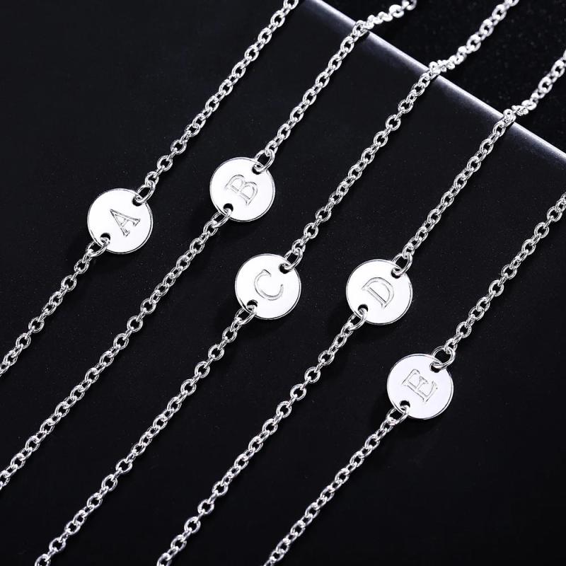 925 Silver 26 Letters Bracelet Charm Jewelry Wedding Gift