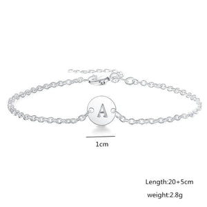 925 Silver 26 Letters Bracelet Charm Jewelry Wedding Gift