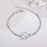 925 Silver Four Leaf Clover Bracelet for Women