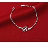 925 Silver Four Leaf Clover Bracelet for Women