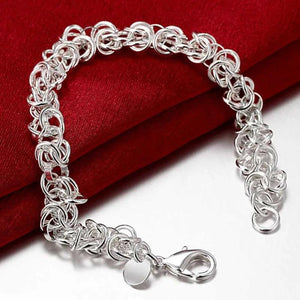 925 Silver Round Bracelet Charm Bracelets for Women Men
