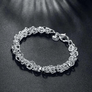 925 Silver Round Bracelet Charm Bracelets for Women Men