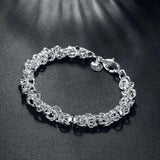 925 Silver Round Bracelet Charm Bracelets for Women Men