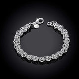925 Silver Round Bracelet Charm Bracelets for Women Men