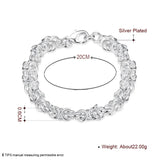 925 Silver Round Bracelet Charm Bracelets for Women Men