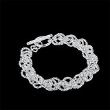 925 Silver Surround Circle Bracelets Bangles for Women Men