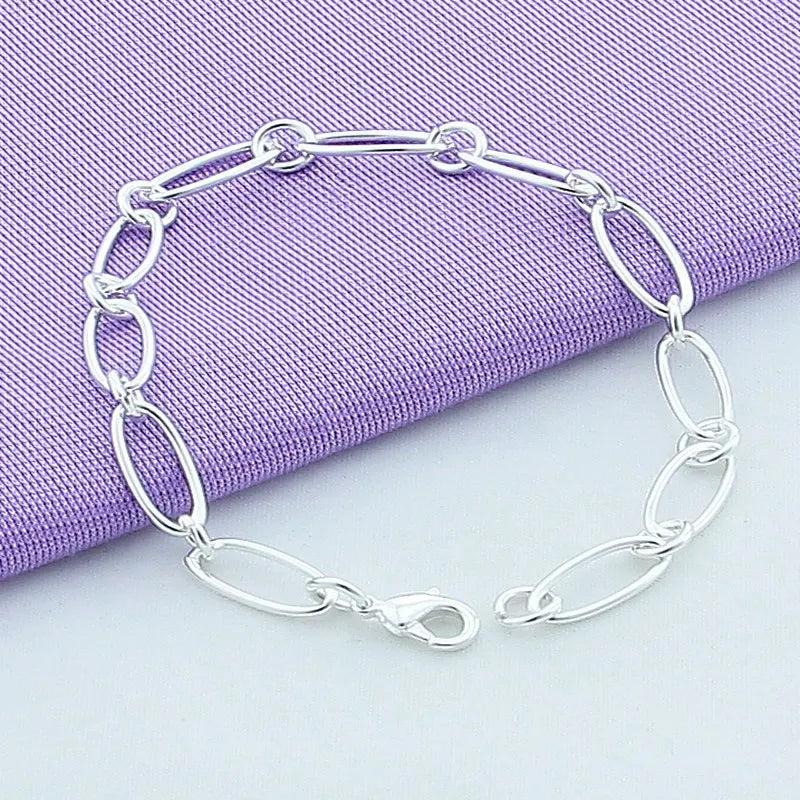 925 Silver Round Charm Bracelet for Women