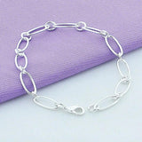 925 Silver Round Charm Bracelet for Women