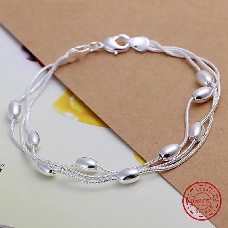 925 Silver Bracelet Chain High Quality Jewelry Bead for Women Lady Wedding