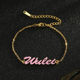 Personalized Name Bracelets 18K Letter Chain Bangle