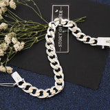 925 Silver Chain Noble Wedding Bracelet Charm Birthday Gift Jewelry