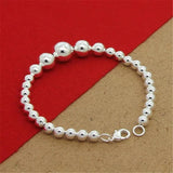 925 Sterling Silver Bead Bracelet for Woman Party Charm Jewelry Gift