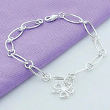 925 Silver Four-Leaf Clover Bracelet For Women