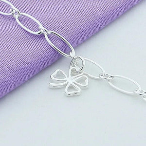 925 Silver Four-Leaf Clover Bracelet For Women