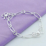 925 Silver Four-Leaf Clover Bracelet For Women