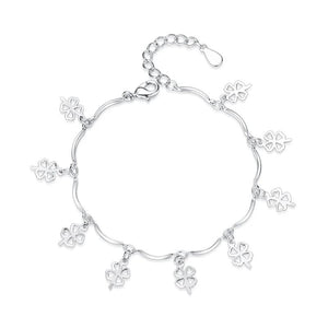 S925 Silver Lucky Clover Bracelet Delicate Jewelry For Women