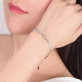 S925 Sterling Silver Snowflake Bracelet Delicate Jewelry For Women