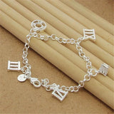 925 Sterling Silver Roman Numerals Bracelet 8 inch for Women