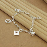 925 Sterling Silver Roman Numerals Bracelet 8 inch for Women