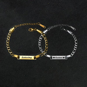 Personalized Stainless Steel Couple Bracelet - DIY Name Lettering