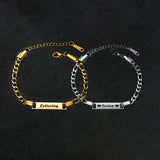 Personalized Stainless Steel Couple Bracelet - DIY Name Lettering