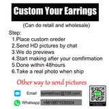 African Wooden Drop Earrings Customized Round Wood Ear Dangle