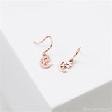 Old English Single Letter Earrings Stainless Steel Women's Jewelry