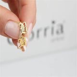 Old English Single Letter Earrings Stainless Steel Women's Jewelry