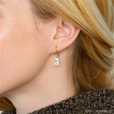 Old English Single Letter Earrings Stainless Steel Women's Jewelry