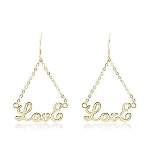 Zipper Name Pendant Stainless Steel Earrings