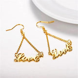 Zipper Name Pendant Stainless Steel Earrings