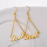 Zipper Name Pendant Stainless Steel Earrings