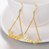 Zipper Name Pendant Stainless Steel Earrings