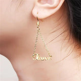 Zipper Name Pendant Stainless Steel Earrings