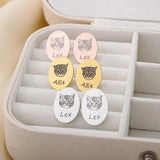Custom Pet Photo Stud Earrings - Stainless Steel Coin Engraved Animal Picture