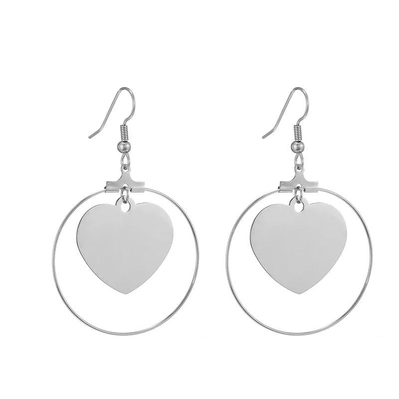 Stainless Steel Large Round Hoop Earrings