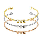Personalized Family Names Beads Cuff Bracelet Monogram Bangle