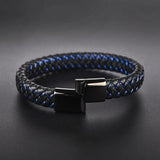 Personalized Engraved Leather Bracelet with Magnet Buckle
