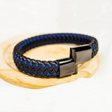 Personalized Engraved Leather Bracelet with Magnet Buckle