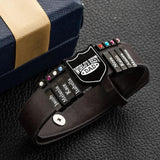 Personalized Shield Bracelets Name Man Engraved Leather Bracelet