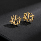 Stainless Steel Initial Letter A-Z Alphabet Stud Earrings