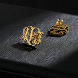 Stainless Steel Initial Letter A-Z Alphabet Stud Earrings