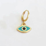 Punk Style Eye Pendant Earrings Asymmetric Copper Plating Gold-color oorbellen