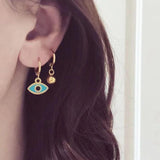 Punk Style Eye Pendant Earrings Asymmetric Copper Plating Gold-color oorbellen