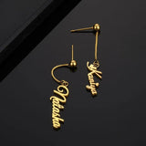 Personalized Name Earring Women Stainless Steel Dangle Long Earrings Gift