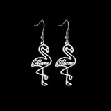 Flamingo Name Dangle Earring Stainless Steel