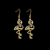 Flamingo Name Dangle Earring Stainless Steel
